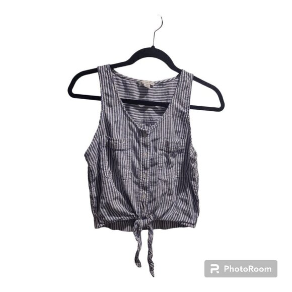 American Eagle Striped Cotton Crop Tank Size S - Picture 1 of 5